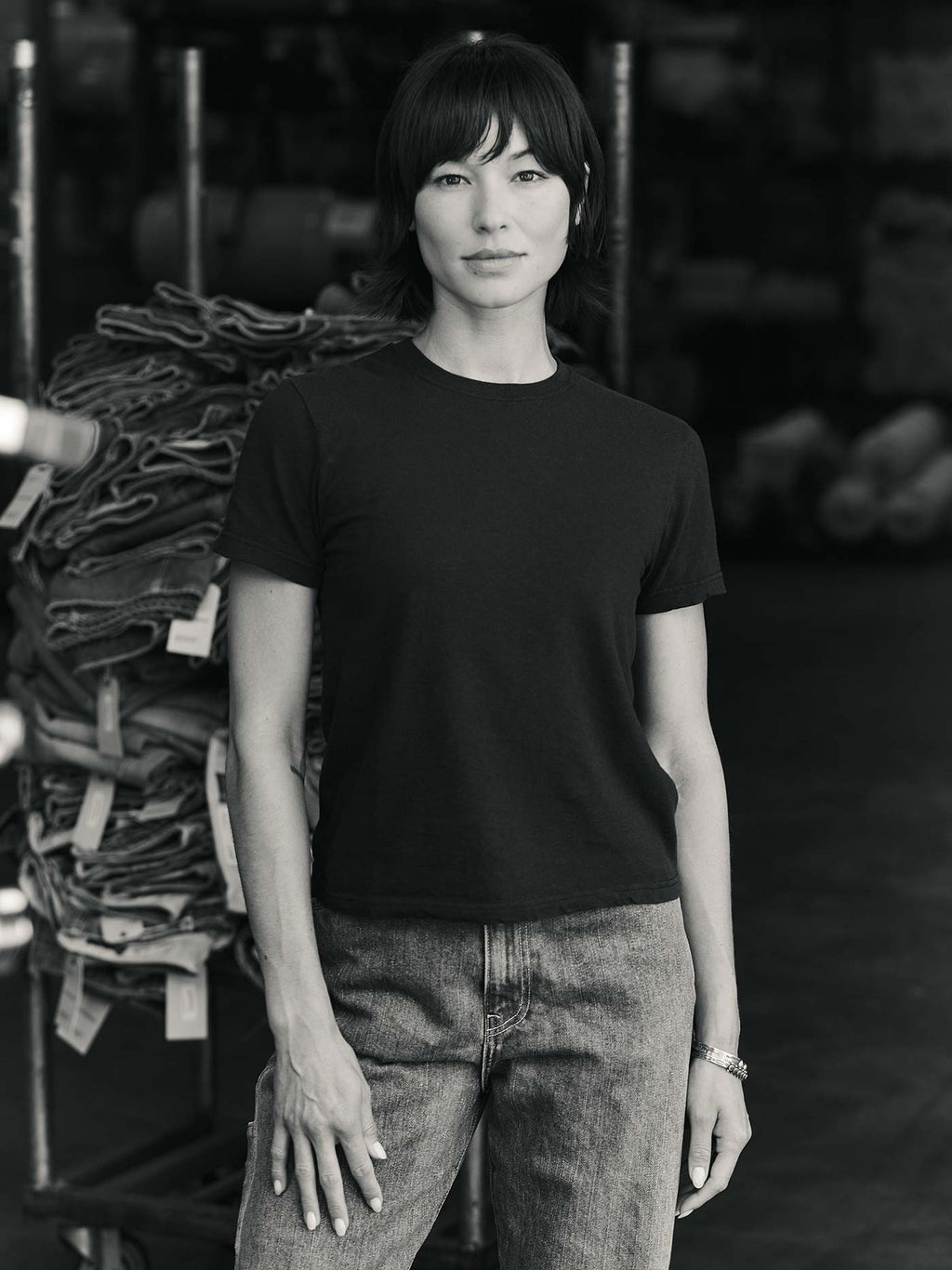 the cotton project tee in faded black