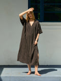 brown stripe caftan