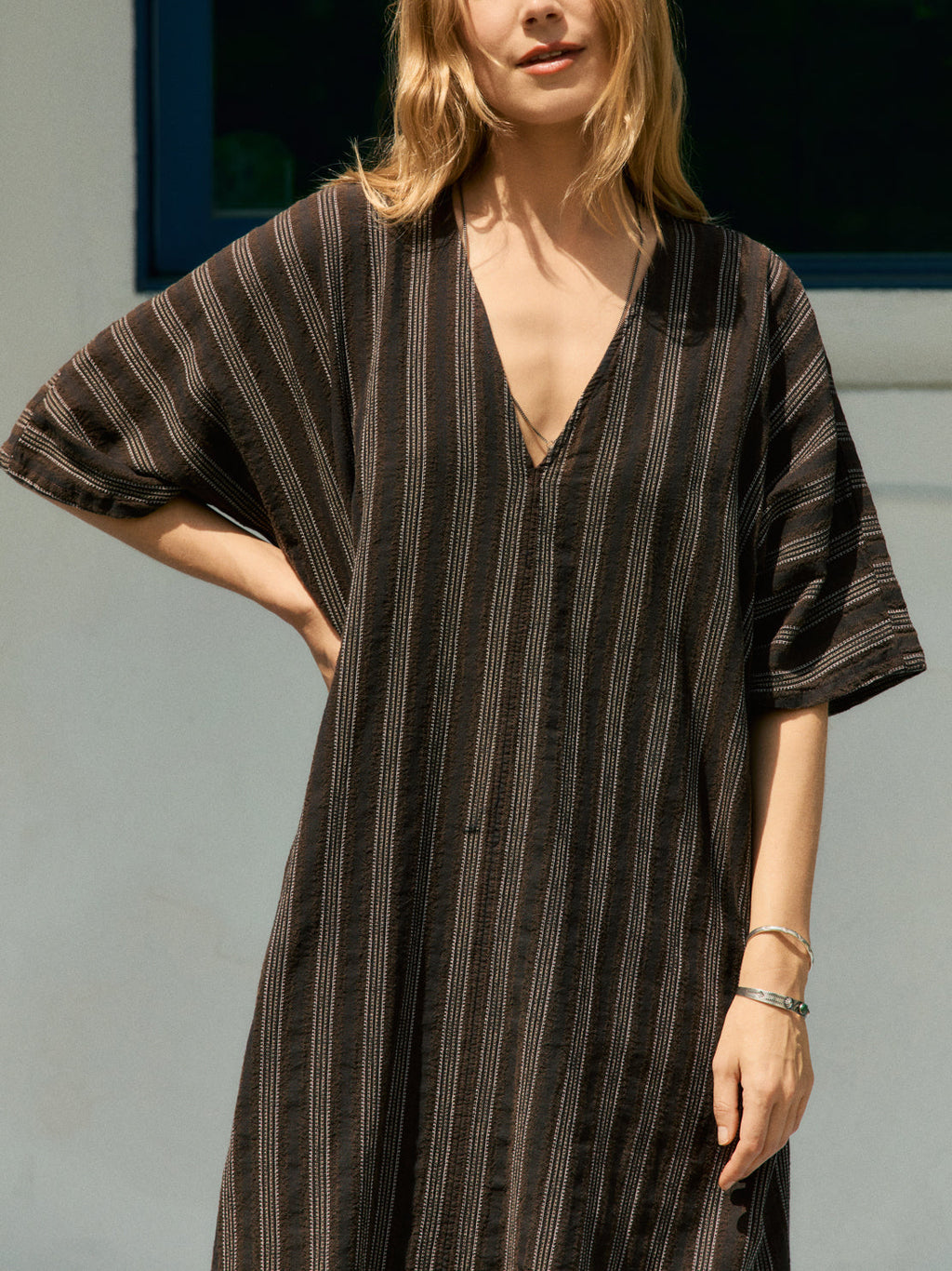 brown stripe caftan