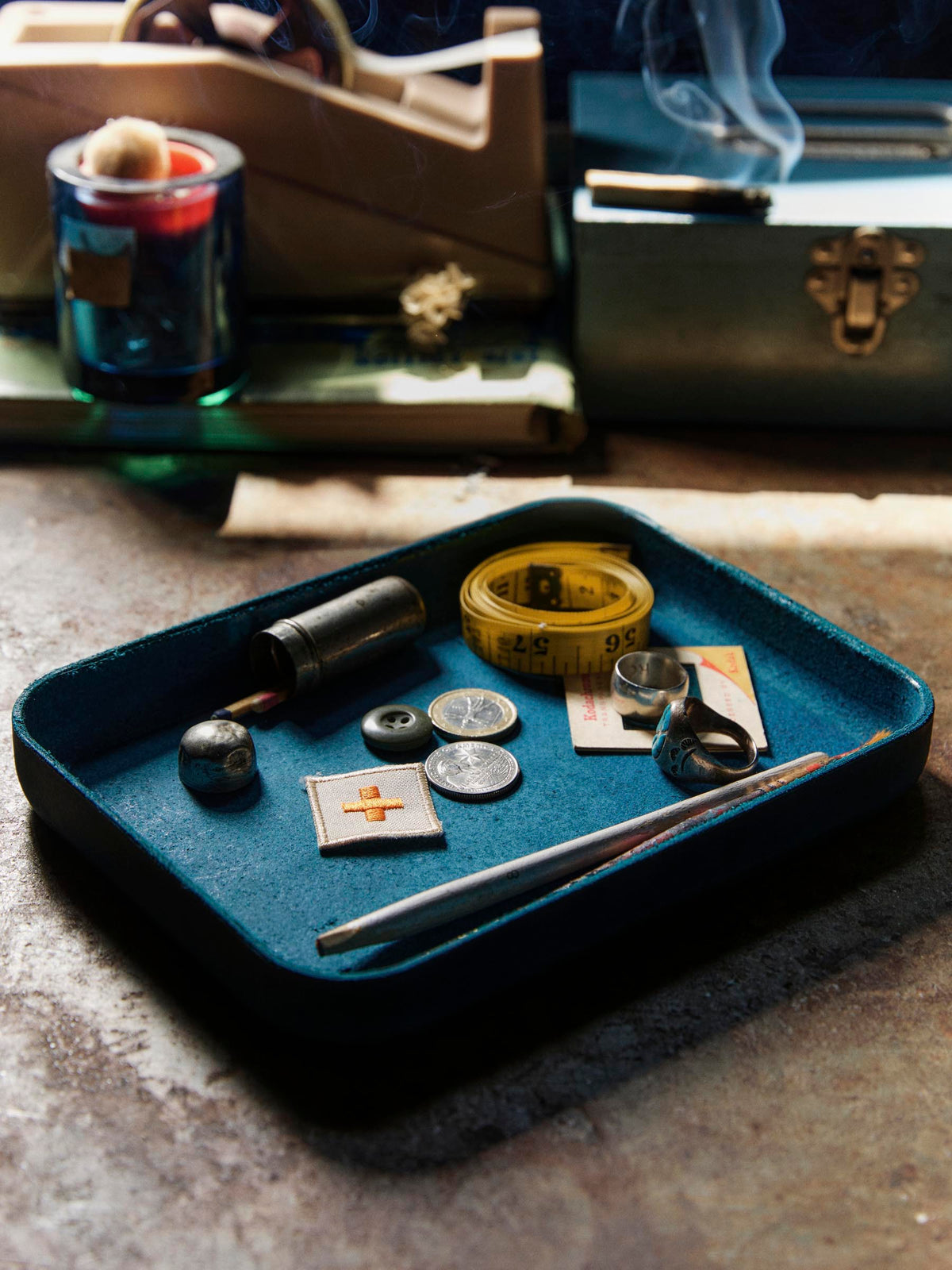 emil erwin blue leather tray