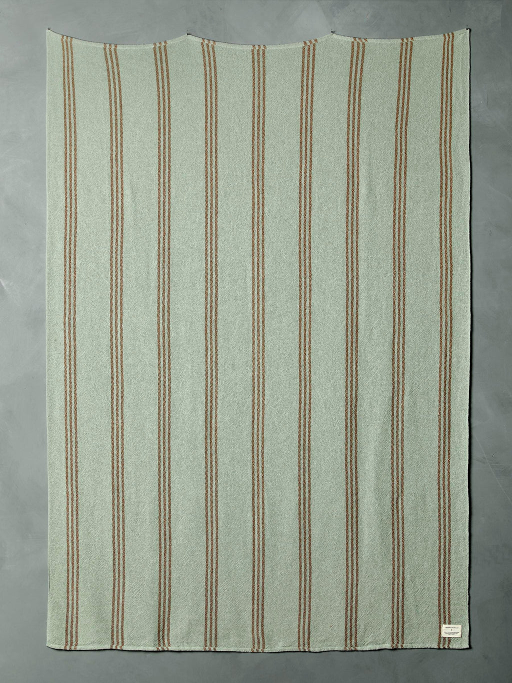 i+w x family heirloom weavers cotton throw in sage stripe